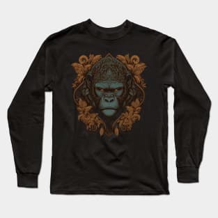 Gorilla decorated with Javanese ornaments Long Sleeve T-Shirt